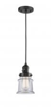  201CSW-BK-G182S - Canton - 1 Light - 5 inch - Matte Black - Cord hung - Mini Pendant