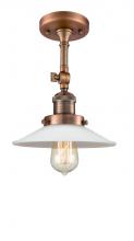 Innovations Lighting 201F-AC-G1-LED - Halophane - 1 Light - 9 inch - Antique Copper - Semi-Flush Mount