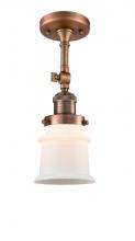  201F-AC-G181S - Canton - 1 Light - 5 inch - Antique Copper - Semi-Flush Mount