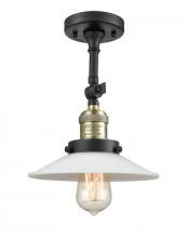 Innovations Lighting 201F-BAB-G1-LED - Halophane - 1 Light - 9 inch - Black Antique Brass - Semi-Flush Mount