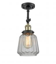 Innovations Lighting 201F-BAB-G142-LED - Chatham - 1 Light - 7 inch - Black Antique Brass - Semi-Flush Mount