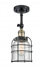 Innovations Lighting 201F-BAB-G54-CE-LED - Bell Cage - 1 Light - 6 inch - Black Antique Brass - Semi-Flush Mount