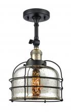 Innovations Lighting 201F-BAB-G78-CE-LED - Bell Cage - 1 Light - 9 inch - Black Antique Brass - Semi-Flush Mount