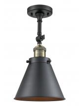 Innovations Lighting 201F-BAB-M13-BK-LED - Appalachian - 1 Light - 8 inch - Black Antique Brass - Semi-Flush Mount