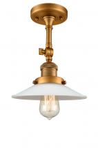 Innovations Lighting 201F-BB-G1-LED - Halophane - 1 Light - 9 inch - Brushed Brass - Semi-Flush Mount