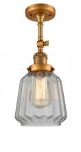 Innovations Lighting 201F-BB-G142-LED - Chatham - 1 Light - 7 inch - Brushed Brass - Semi-Flush Mount