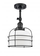  201F-BK-G71-CE - Bell Cage - 1 Light - 9 inch - Matte Black - Semi-Flush Mount