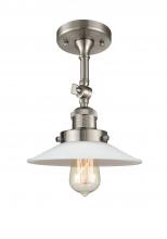 Innovations Lighting 201F-SN-G1-LED - Halophane - 1 Light - 9 inch - Brushed Satin Nickel - Semi-Flush Mount