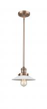 Innovations Lighting 201S-AC-G1-LED - Halophane - 1 Light - 9 inch - Antique Copper - Stem Hung - Mini Pendant