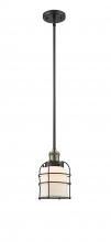 Innovations Lighting 201S-BAB-G51-CE-LED - Bell Cage - 1 Light - 6 inch - Black Antique Brass - Stem Hung - Mini Pendant