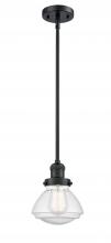  201S-BK-G324 - Olean - 1 Light - 7 inch - Matte Black - Stem Hung - Mini Pendant