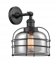 Innovations Lighting 203-BK-G73-CE-LED - Bell Cage - 1 Light - 9 inch - Matte Black - Sconce