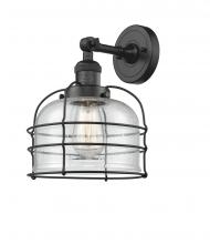 Innovations Lighting 203-BK-G74-CE - Bell Cage - 1 Light - 9 inch - Matte Black - Sconce