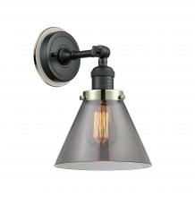 Innovations Lighting 203BK-BPPN-HRPN-G43 - Cone - 1 Light - 8 inch - Matte Black - Sconce