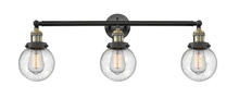 Innovations Lighting 205-BAB-G204-6-LED - Beacon - 3 Light - 30 inch - Black Antique Brass - Bath Vanity Light