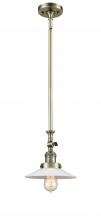 Innovations Lighting 206-AB-G1-LED - Halophane - 1 Light - 9 inch - Antique Brass - Stem Hung - Mini Pendant