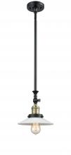 Innovations Lighting 206-BAB-G1-LED - Halophane - 1 Light - 9 inch - Black Antique Brass - Stem Hung - Mini Pendant