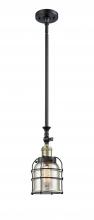 Innovations Lighting 206-BAB-G58-CE - Bell Cage - 1 Light - 6 inch - Black Antique Brass - Stem Hung - Mini Pendant