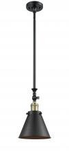 Innovations Lighting 206-BAB-M13-BK-LED - Appalachian - 1 Light - 8 inch - Black Antique Brass - Stem Hung - Mini Pendant