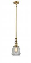 Innovations Lighting 206-BB-G142-LED - Chatham - 1 Light - 7 inch - Brushed Brass - Stem Hung - Mini Pendant