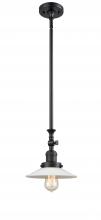 Innovations Lighting 206-BK-G1-LED - Halophane - 1 Light - 9 inch - Matte Black - Stem Hung - Mini Pendant