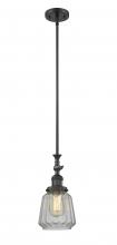 Innovations Lighting 206-BK-G142-LED - Chatham - 1 Light - 7 inch - Matte Black - Stem Hung - Mini Pendant