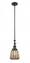 Innovations Lighting 206-BK-G146 - Chatham - 1 Light - 7 inch - Matte Black - Stem Hung - Mini Pendant