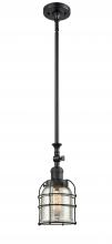 Innovations Lighting 206-BK-G58-CE-LED - Bell Cage - 1 Light - 6 inch - Matte Black - Stem Hung - Mini Pendant