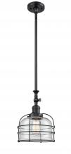 Innovations Lighting 206-BK-G72-CE-LED - Bell Cage - 1 Light - 9 inch - Matte Black - Stem Hung - Mini Pendant