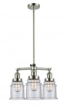  207-PN-G184-LED - Canton - 3 Light - 18 inch - Polished Nickel - Stem Hung - Chandelier