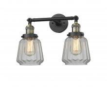 Innovations Lighting 208-BAB-G142-LED - Chatham - 2 Light - 16 inch - Black Antique Brass - Bath Vanity Light