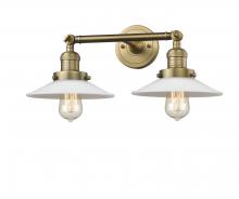 Innovations Lighting 208-BB-G1-LED - Halophane - 2 Light - 18 inch - Brushed Brass - Bath Vanity Light