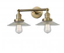 Innovations Lighting 208-BB-G2-LED - Halophane - 2 Light - 18 inch - Brushed Brass - Bath Vanity Light