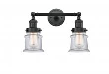  208-BK-G182S - Canton - 2 Light - 17 inch - Matte Black - Bath Vanity Light