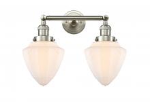  208-SN-G661-7 - Bullet - 2 Light - 18 inch - Brushed Satin Nickel - Bath Vanity Light