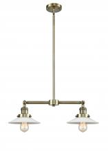 Innovations Lighting 209-AB-G1-LED - Halophane - 2 Light - 21 inch - Antique Brass - Stem Hung - Island Light