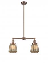 Innovations Lighting 209-AC-G146-LED - Chatham - 2 Light - 21 inch - Antique Copper - Stem Hung - Island Light