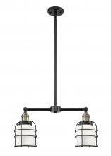 Innovations Lighting 209-BAB-G51-CE-LED - Bell Cage - 2 Light - 21 inch - Black Antique Brass - Stem Hung - Island Light