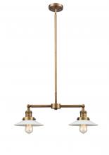 Innovations Lighting 209-BB-G1-LED - Halophane - 2 Light - 21 inch - Brushed Brass - Stem Hung - Island Light