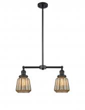 Innovations Lighting 209-BK-G146-LED - Chatham - 2 Light - 21 inch - Matte Black - Stem Hung - Island Light