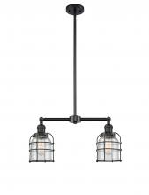 Innovations Lighting 209-BK-G54-CE-LED - Bell Cage - 2 Light - 21 inch - Matte Black - Stem Hung - Island Light