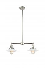 Innovations Lighting 209-PN-G1-LED - Halophane - 2 Light - 21 inch - Polished Nickel - Stem Hung - Island Light