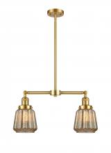 Innovations Lighting 209-SG-G146-LED - Chatham - 2 Light - 21 inch - Satin Gold - Stem Hung - Island Light