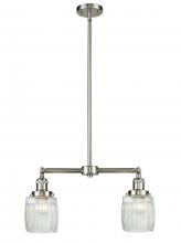 Innovations Lighting 209-SN-G302-LED - Colton - 2 Light - 22 inch - Brushed Satin Nickel - Stem Hung - Island Light