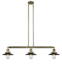  213-AB-M6 - Railroad - 3 Light - 41 inch - Antique Brass - Stem Hung - Island Light