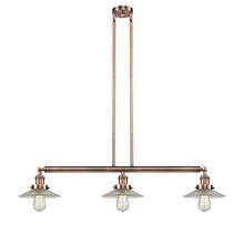 Innovations Lighting 213-AC-G2-LED - Halophane - 3 Light - 41 inch - Antique Copper - Stem Hung - Island Light