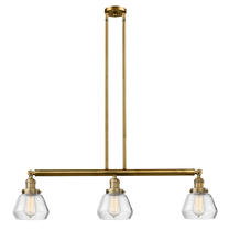  213-BB-G172 - Fulton - 3 Light - 39 inch - Brushed Brass - Stem Hung - Island Light