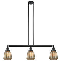 Innovations Lighting 213-BK-G146 - Chatham - 3 Light - 39 inch - Matte Black - Stem Hung - Island Light