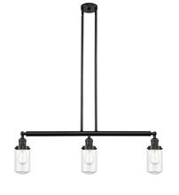  213-BK-G312 - Dover - 3 Light - 37 inch - Matte Black - Stem Hung - Island Light