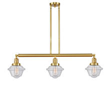 Innovations Lighting 213-SG-G534-LED - Oxford - 3 Light - 40 inch - Satin Gold - Stem Hung - Island Light